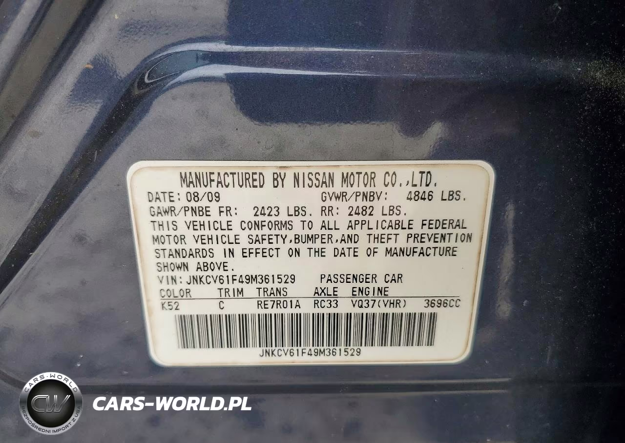 2009 Infiniti G37 Sedan X VIN:JNKCV61F49M361529 - 12