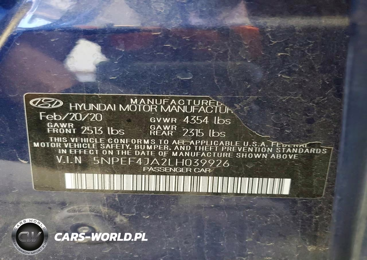 2020 Hyundai Sonata Sel VIN:5NPEF4JA2LH039926 - 12