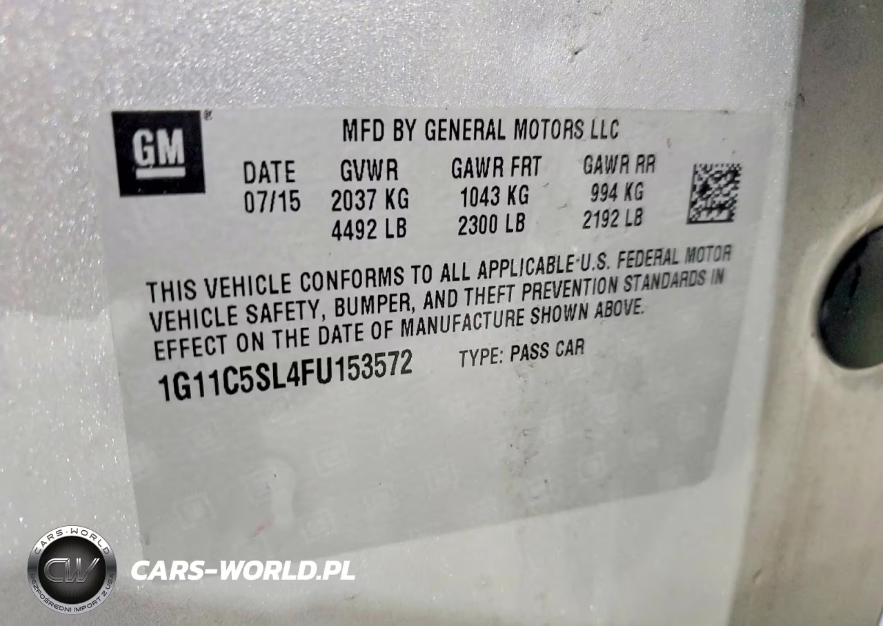 2015 Chevrolet Malibu 1Lt VIN:1G11C5SL4FU153572 - 13