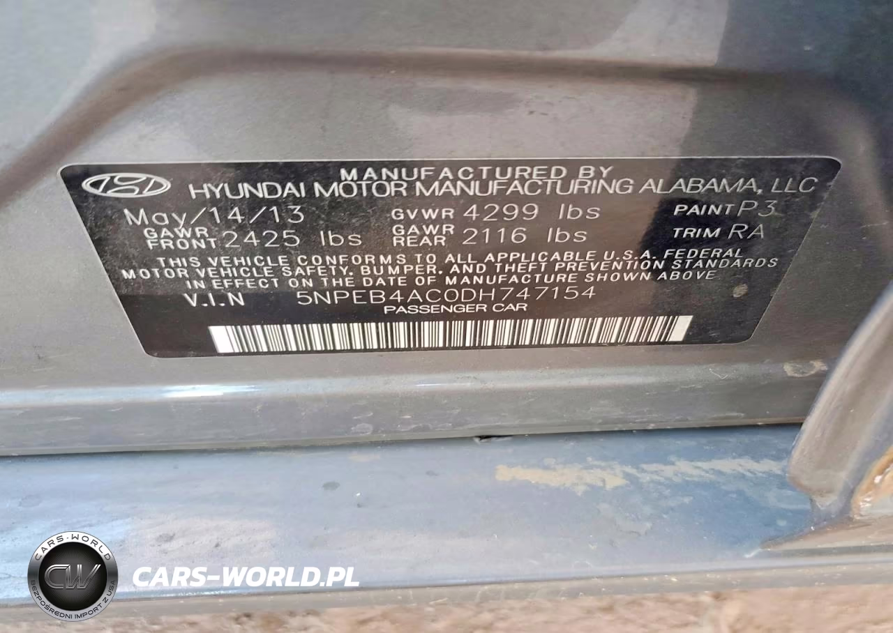 2013 Hyundai Sonata Gls VIN:5NPEB4AC0DH747154 - 12