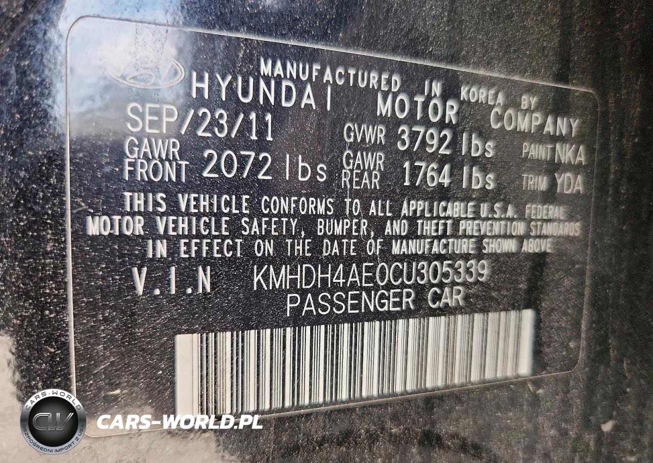 2012 Hyundai Elantra Gls VIN:KMHDH4AE0CU305339 - 12