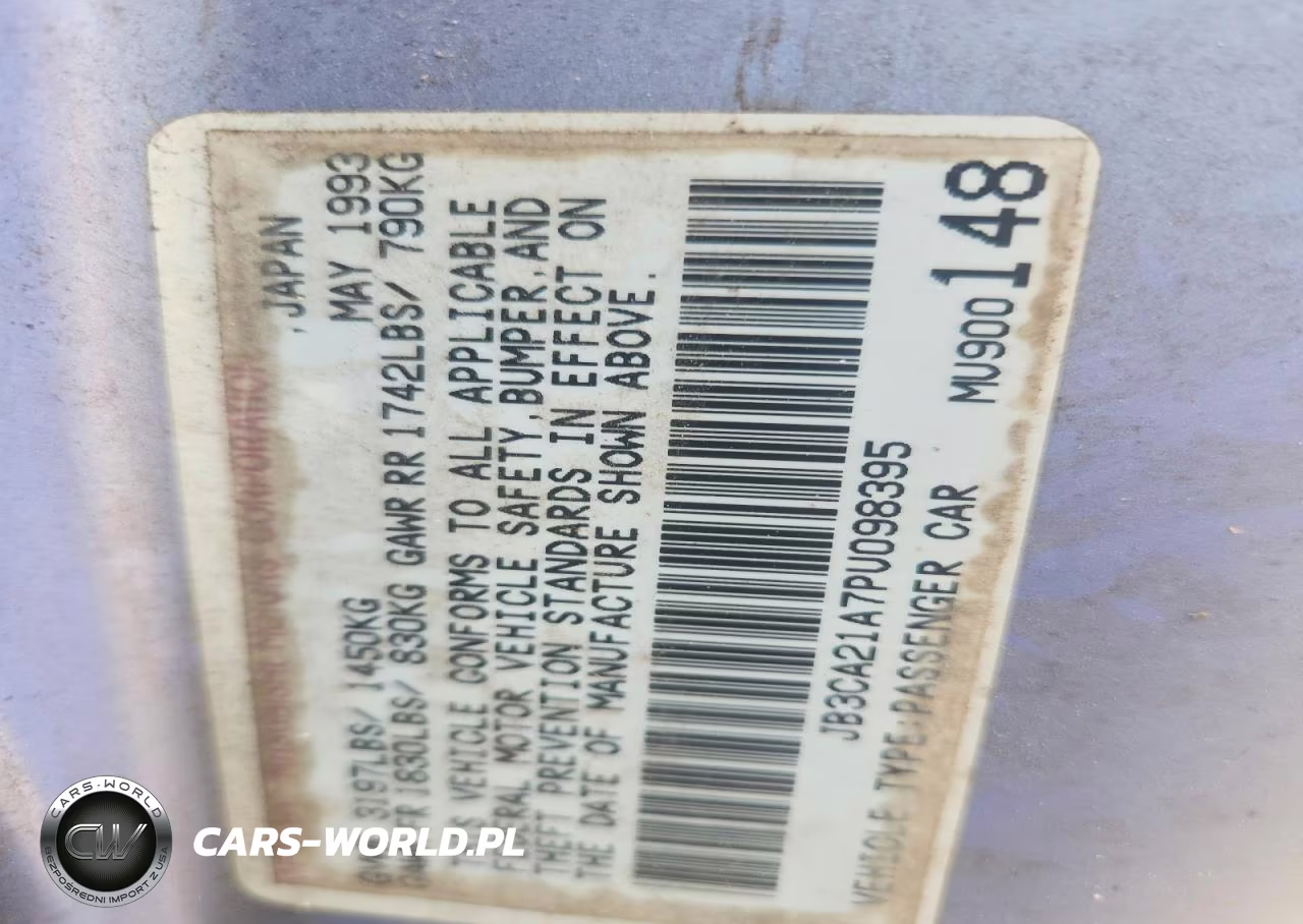 1993 Dodge Colt Gl VIN:JB3CA21A7PU098395 - 12