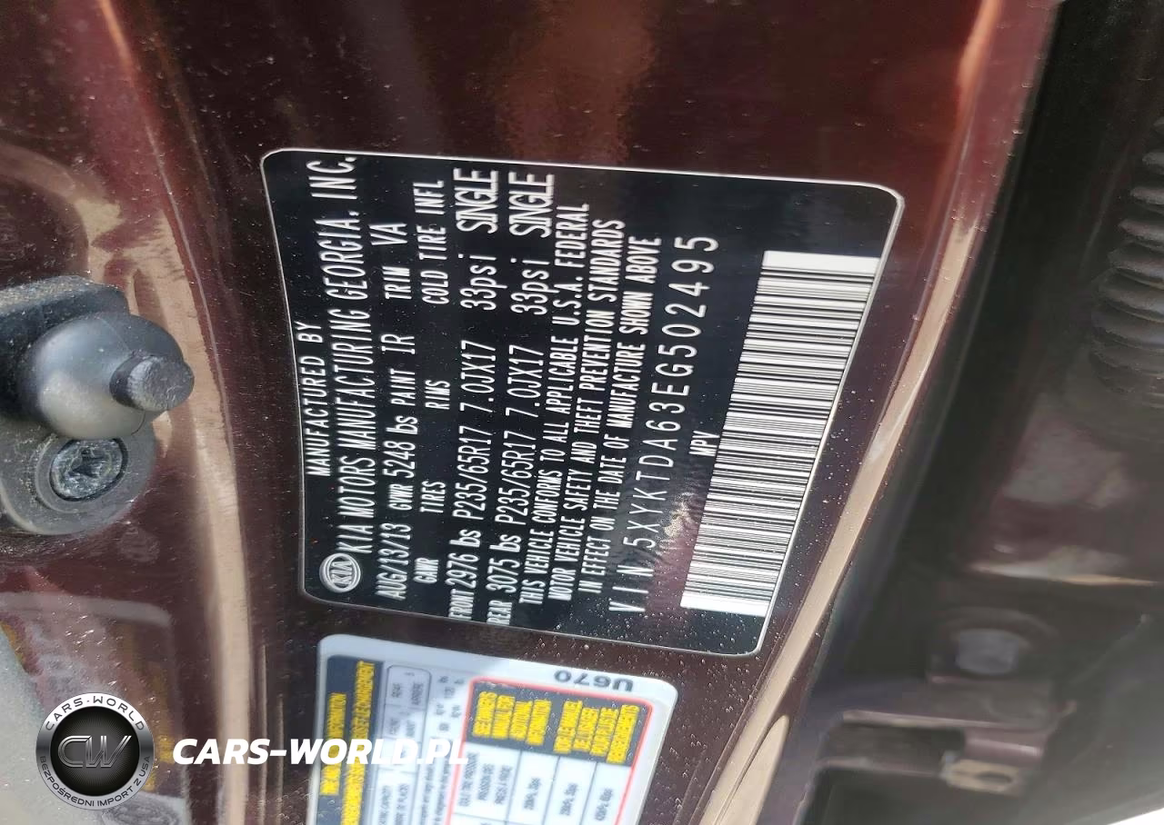 2014 Kia Sorento Lx VIN:5XYKTDA63EG502495 - 13