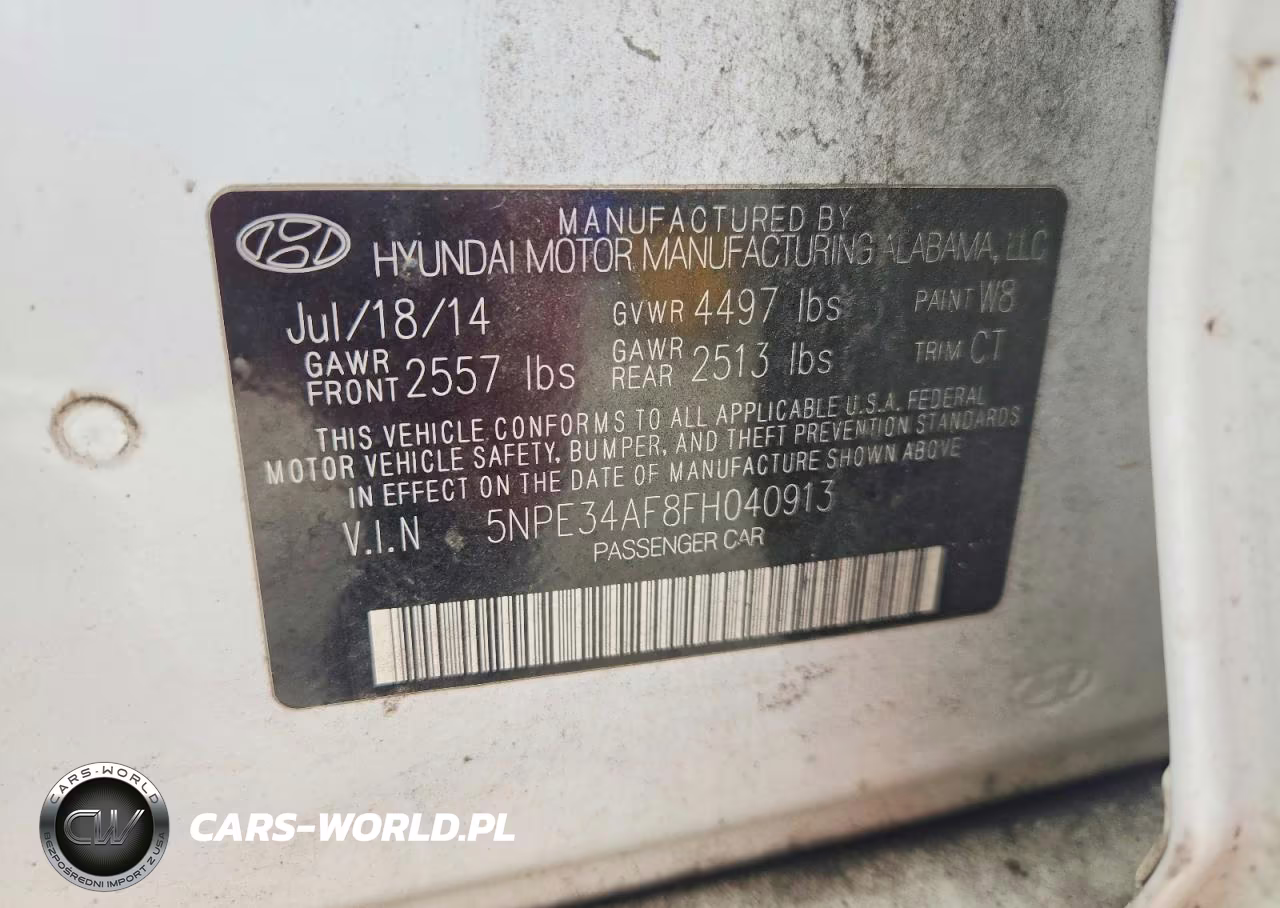 2015 Hyundai Sonata Limited VIN:5NPE34AF8FH040913 - 13
