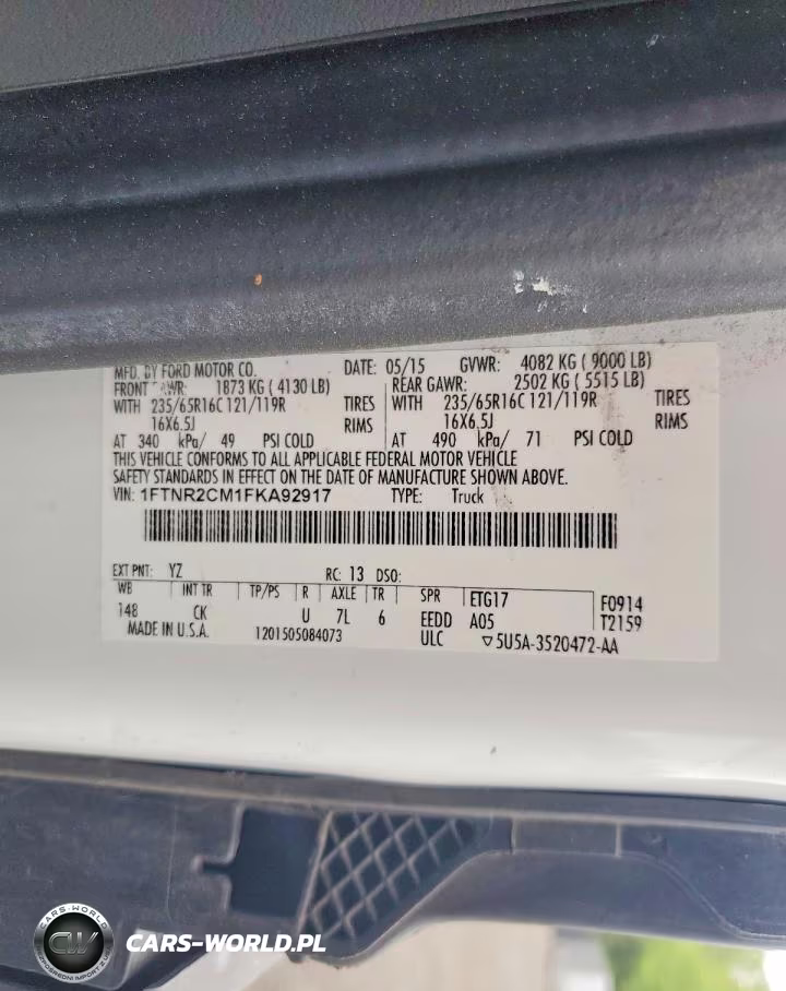 2015 Ford Transit 250 Delivery Van VIN:1FTNR2CM1FKA92917 - 13