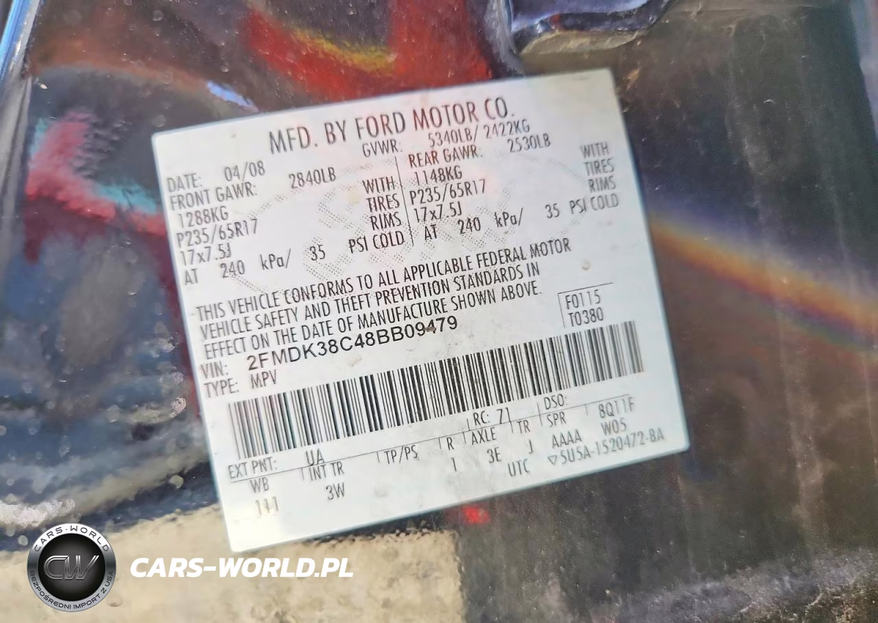 2008 Ford Edge Sel VIN:2FMDK38C48BB09479 - 13