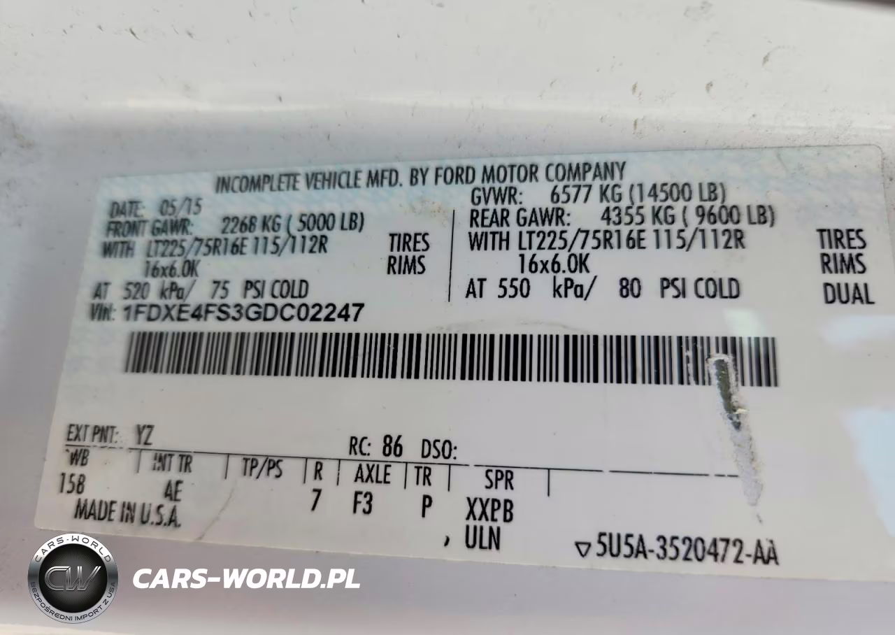 2016 Ford Econoline E450 Super Duty Cutaway Van VIN:1FDXE4FS3GDC02247 - 13