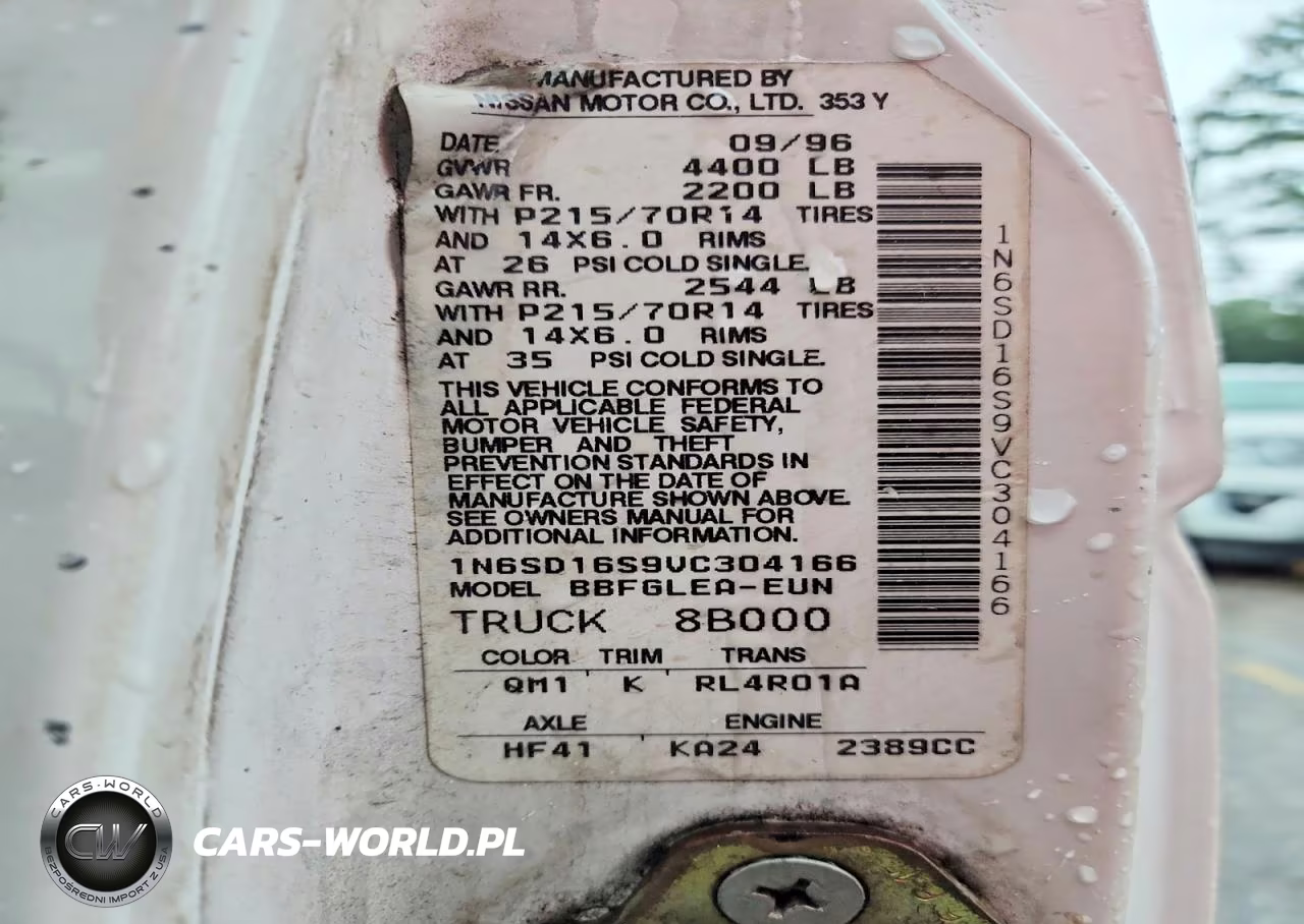 1997 Nissan Truck Xe VIN:1N6SD16S9VC304166 - 12