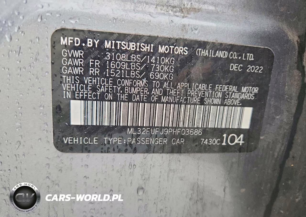 2023 Mitsubishi Mirage G4 Es VIN:ML32FUFJ9PHF03686 - 13