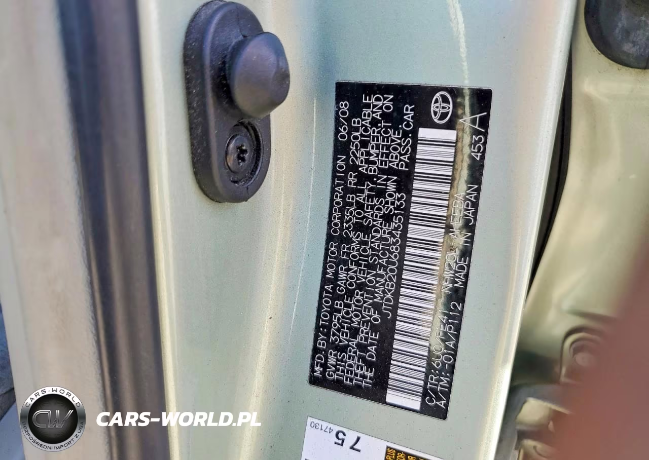 2008 Toyota Prius Base VIN:JTDKB20U683435133 - 12