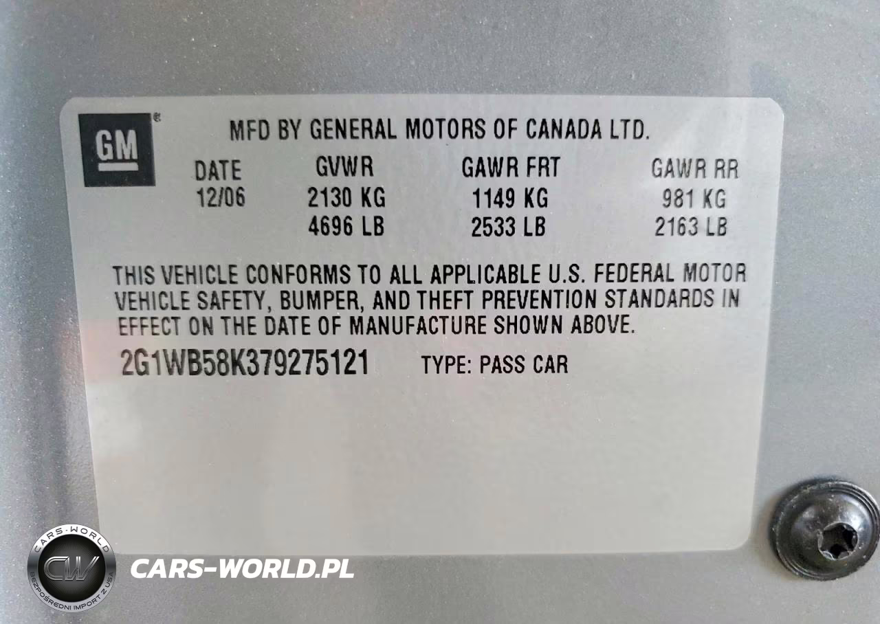 2007 Chevrolet Impala Ls VIN:2G1WB58K379275121 - 12