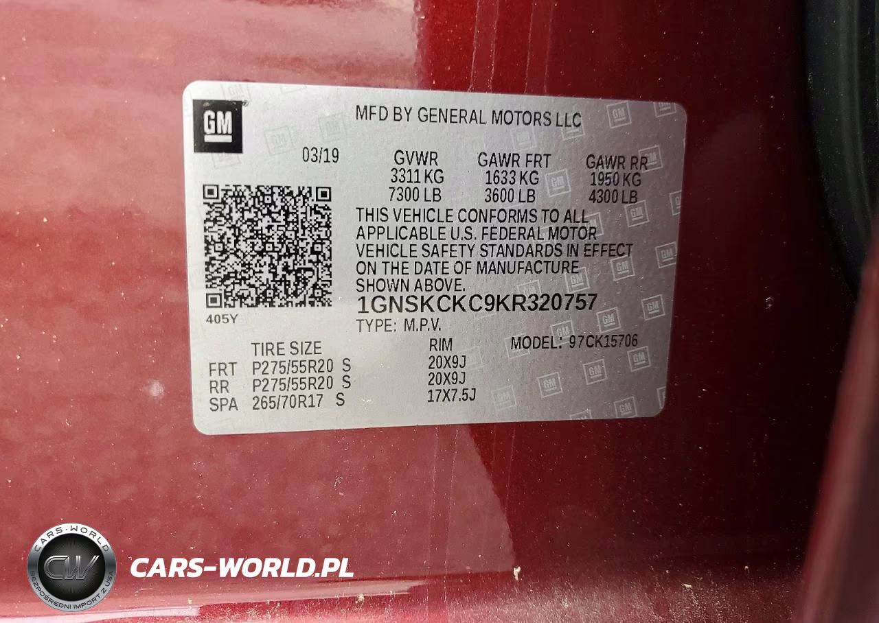 2019 Chevrolet Tahoe K1500 Premier VIN:1GNSKCKC9KR320757 - 13