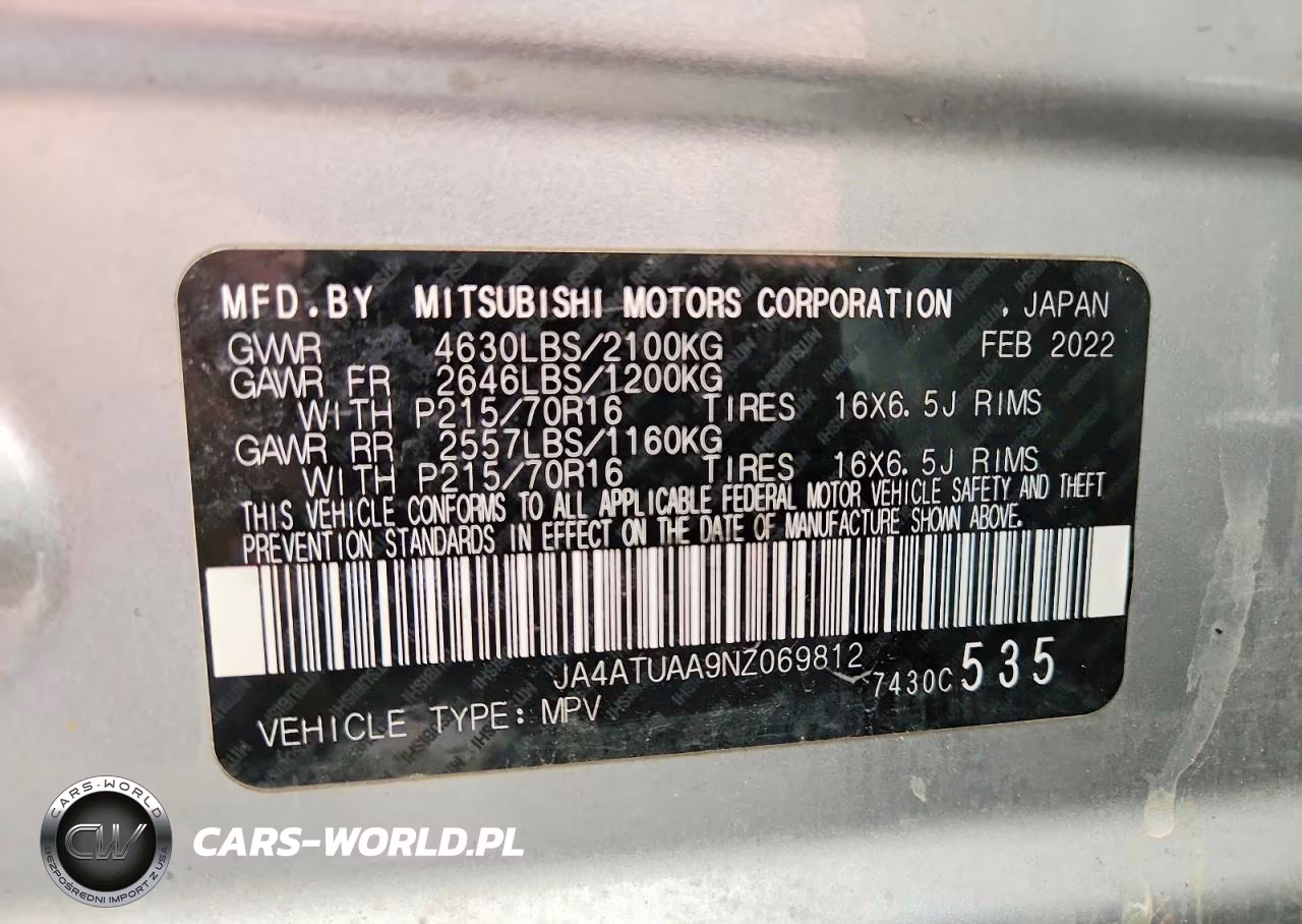 2022 Mitsubishi Eclipse Cross Es VIN:JA4ATUAA9NZ069812 - 14