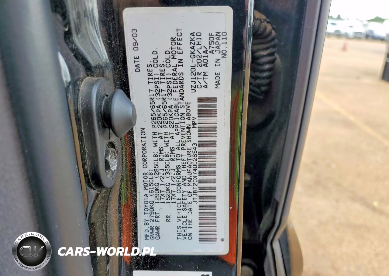 2004 Lexus Gx 470 VIN:JTJBT20X740026543 - 12
