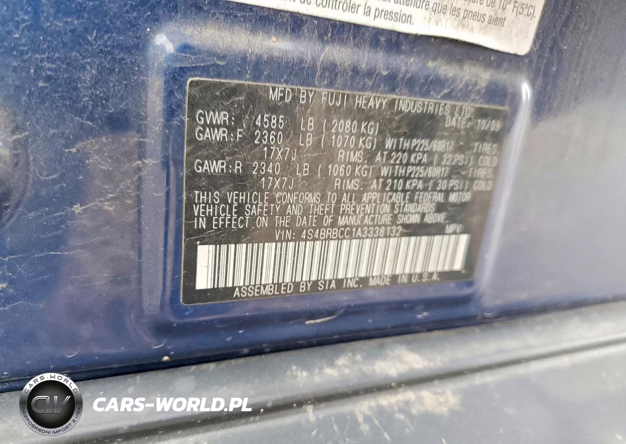 2010 Subaru Outback 2.5I Premium VIN:4S4BRBCC1A3338132 - 14