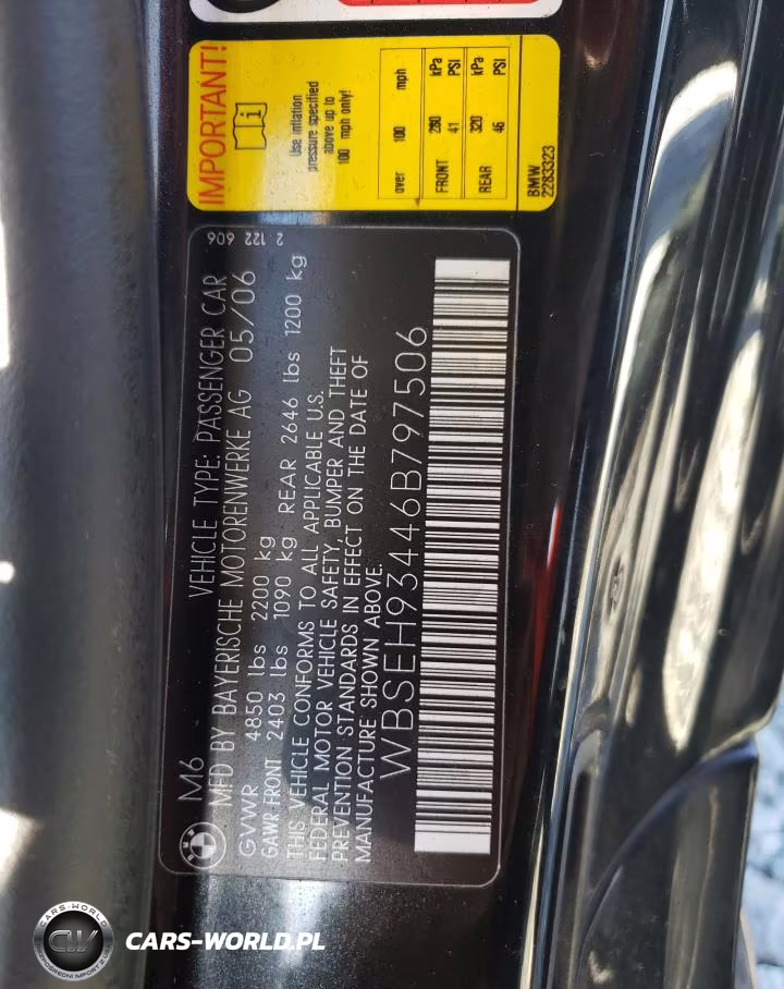 2006 BMW M6 VIN:WBSEH93446B797506 - 12
