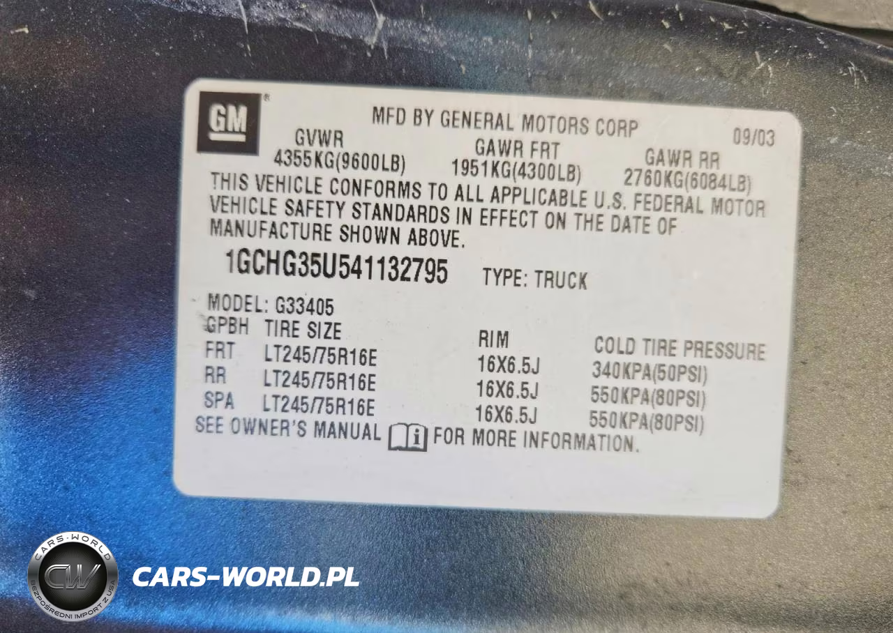 2004 Chevrolet Express G3500 VIN:1GCHG35U541132795 - 12