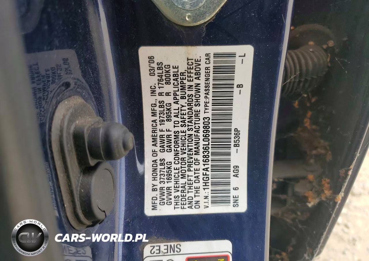 2006 Honda Civic Ex VIN:1HGFA16836L069803 - 12