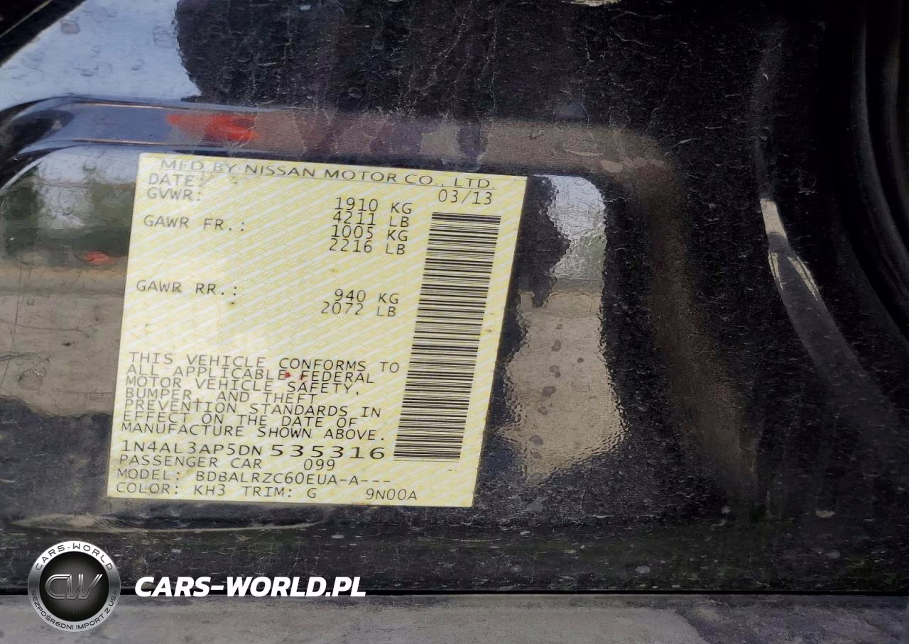 2013 Nissan Altima 2.5 VIN:1N4AL3AP5DN535316 - 12