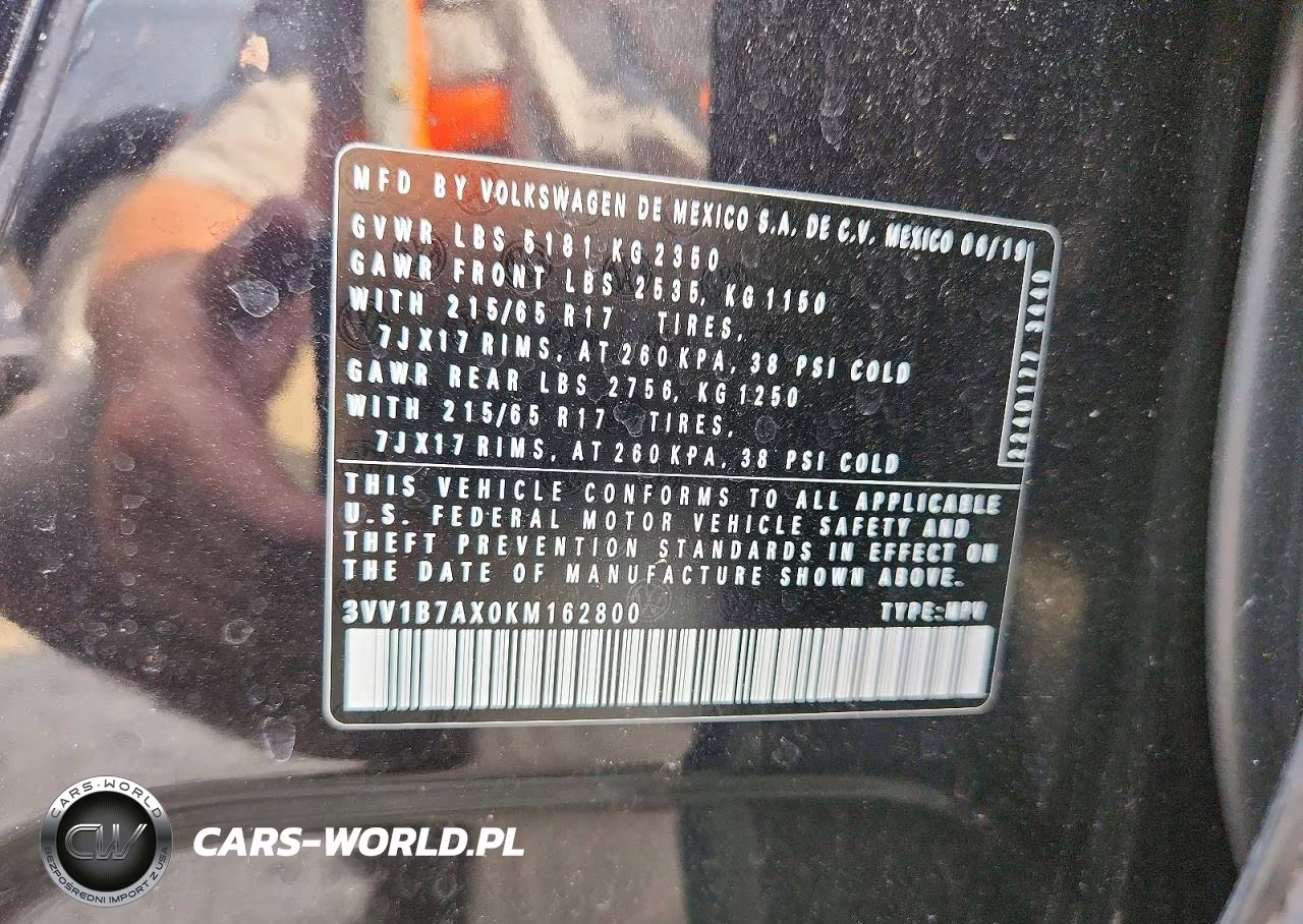 2019 Volkswagen Tiguan S VIN:3VV1B7AX0KM162800 - 13