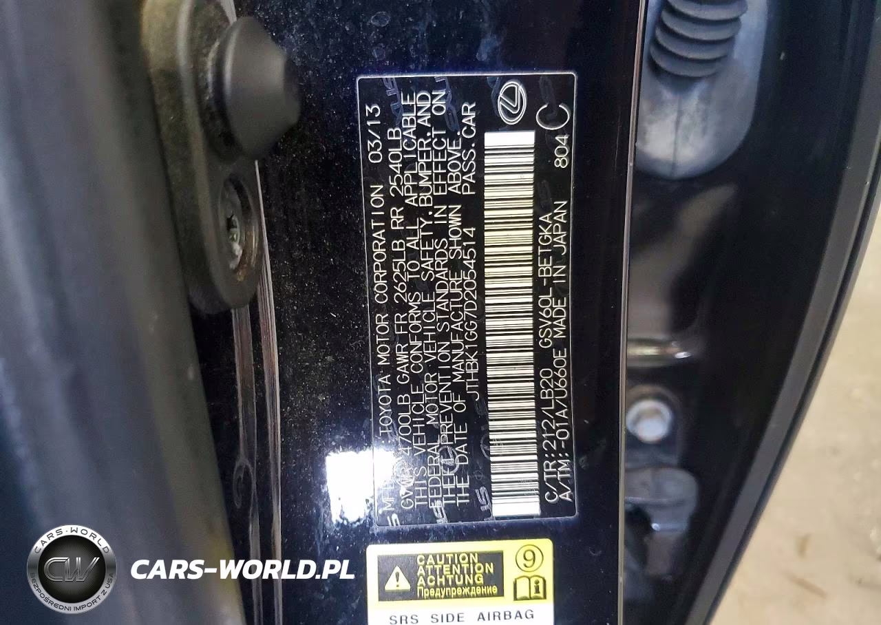 2013 Lexus Es 350 VIN:JTHBK1GG7D2054514 - 12
