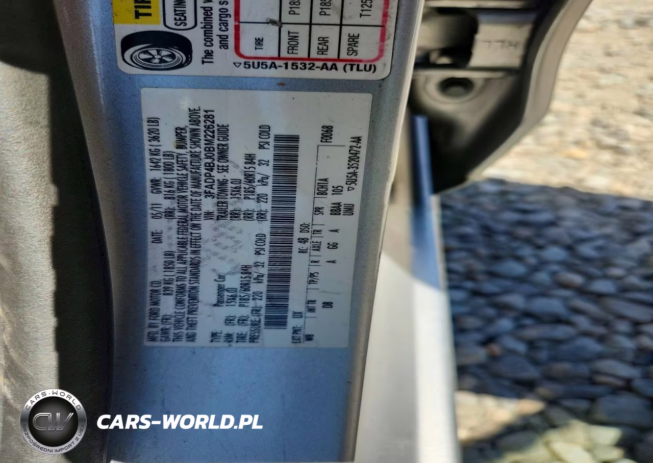 2011 Ford Fiesta Se VIN:3FADP4BJ0BM226281 - 12