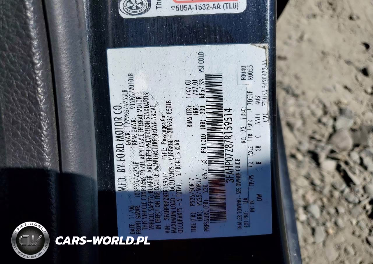 2007 Ford Fusion Se VIN:3FAHP07Z87R159514 - 12