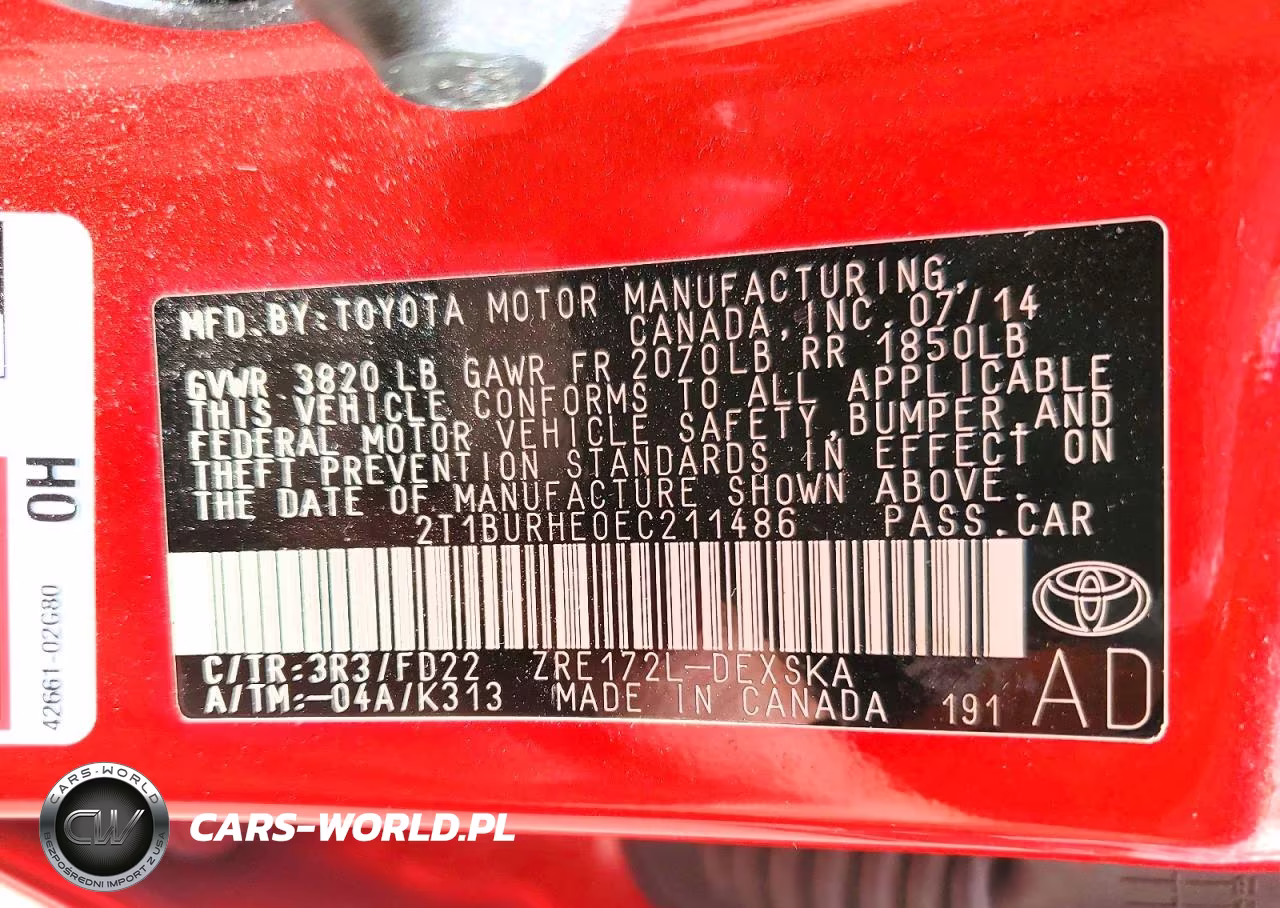 2014 Toyota Corolla S Plus VIN:2T1BURHE0EC211486 - 13