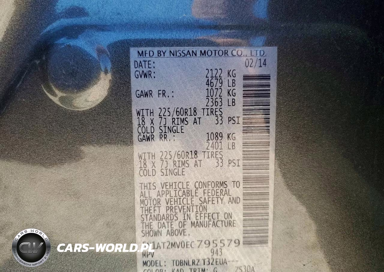 2014 Niss Rogue VIN:5N1AT2MV0EC795579 - 13