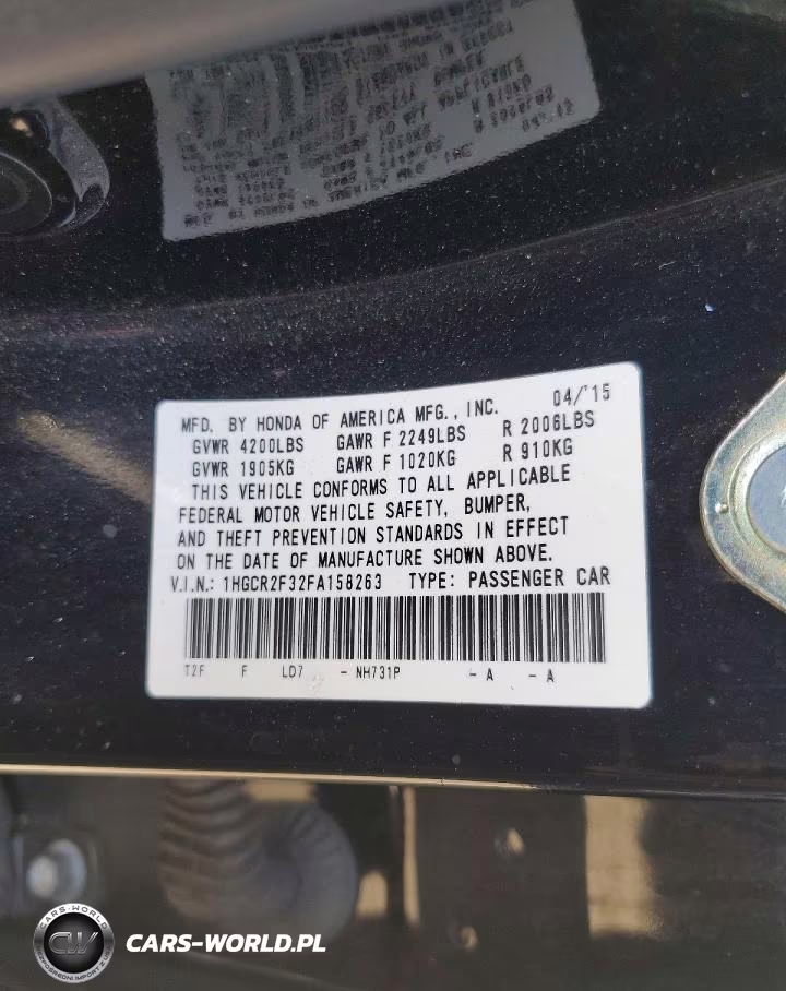2015 Honda Accord Lx VIN:1HGCR2F32FA158263 - 13