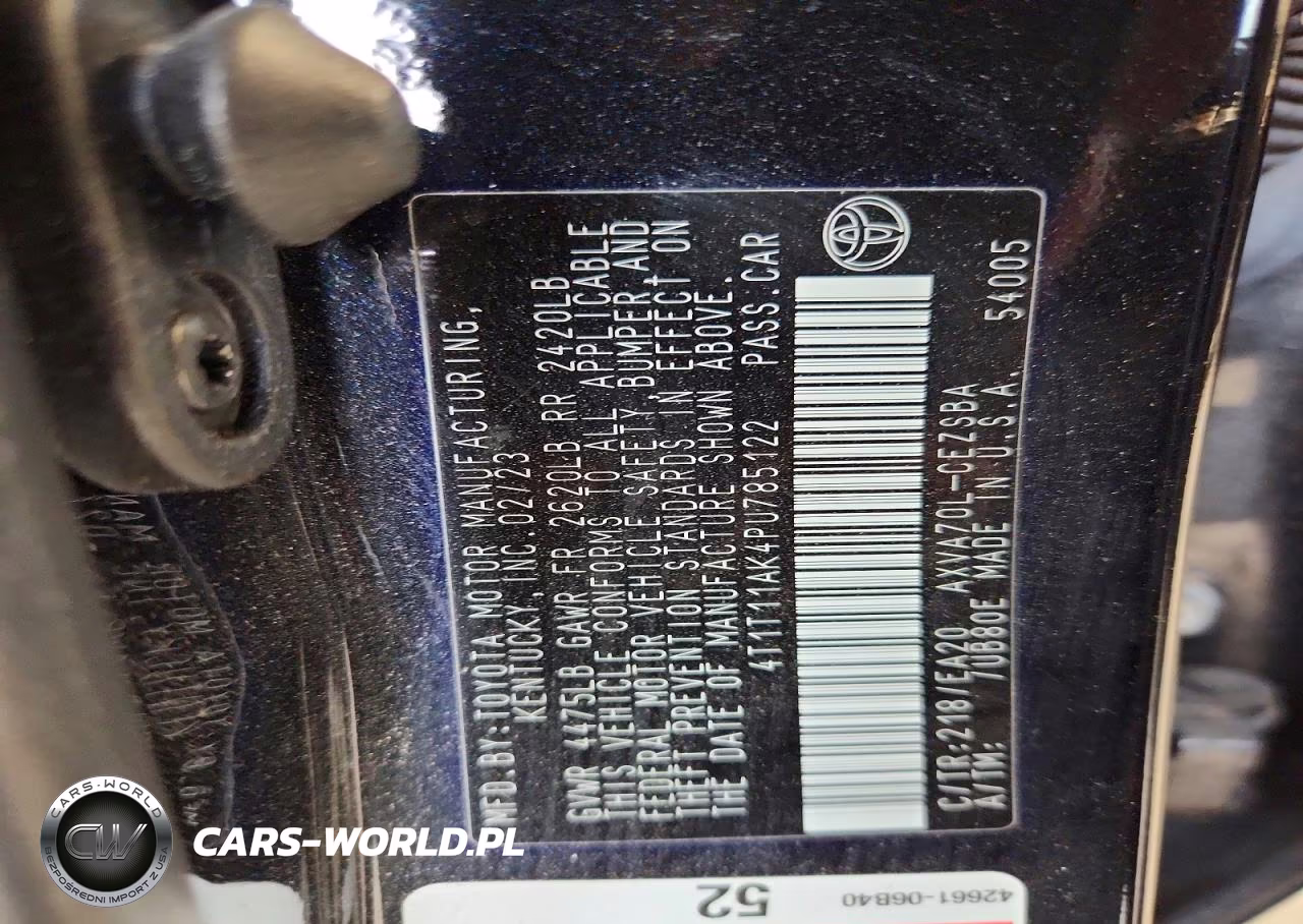 2023 Toyota Camry Se VIN:4T1T11AK4PU785122 - 12