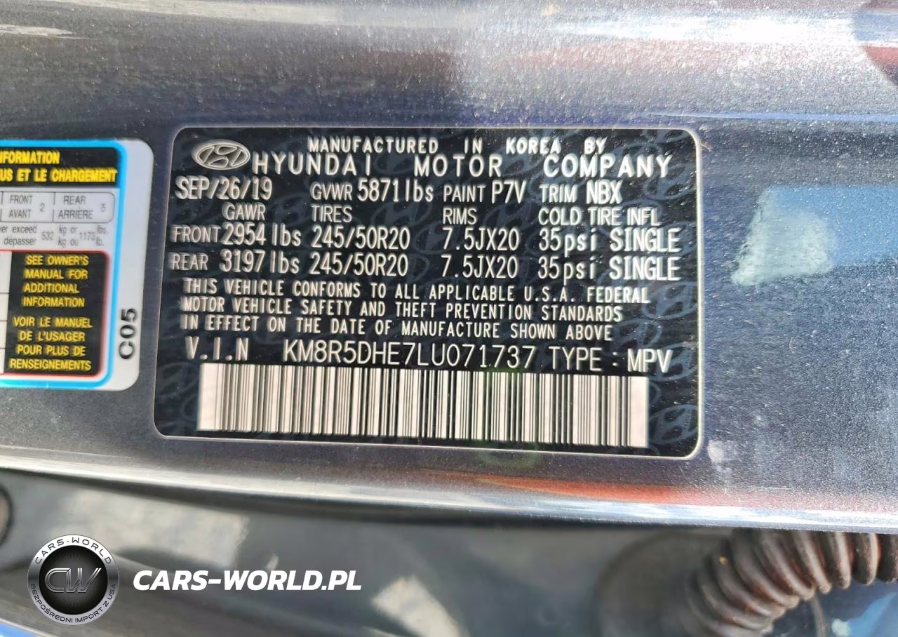 2020 Hyundai Palisade Limited VIN:KM8R5DHE7LU071737 - 13