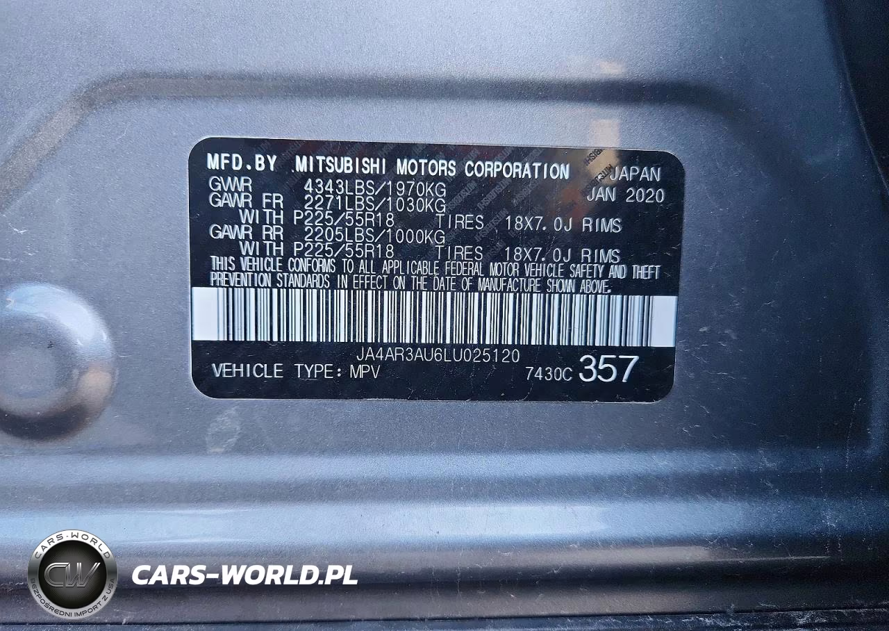 2020 Mitsubishi Outlander Sport Es VIN:JA4AR3AU6LU025120 - 13