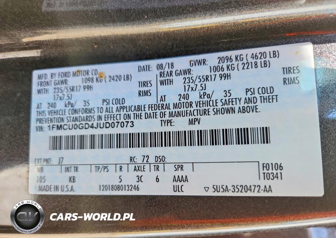 2018 Ford Escape Se VIN:1FMCU0GD4JUD07073 - 14