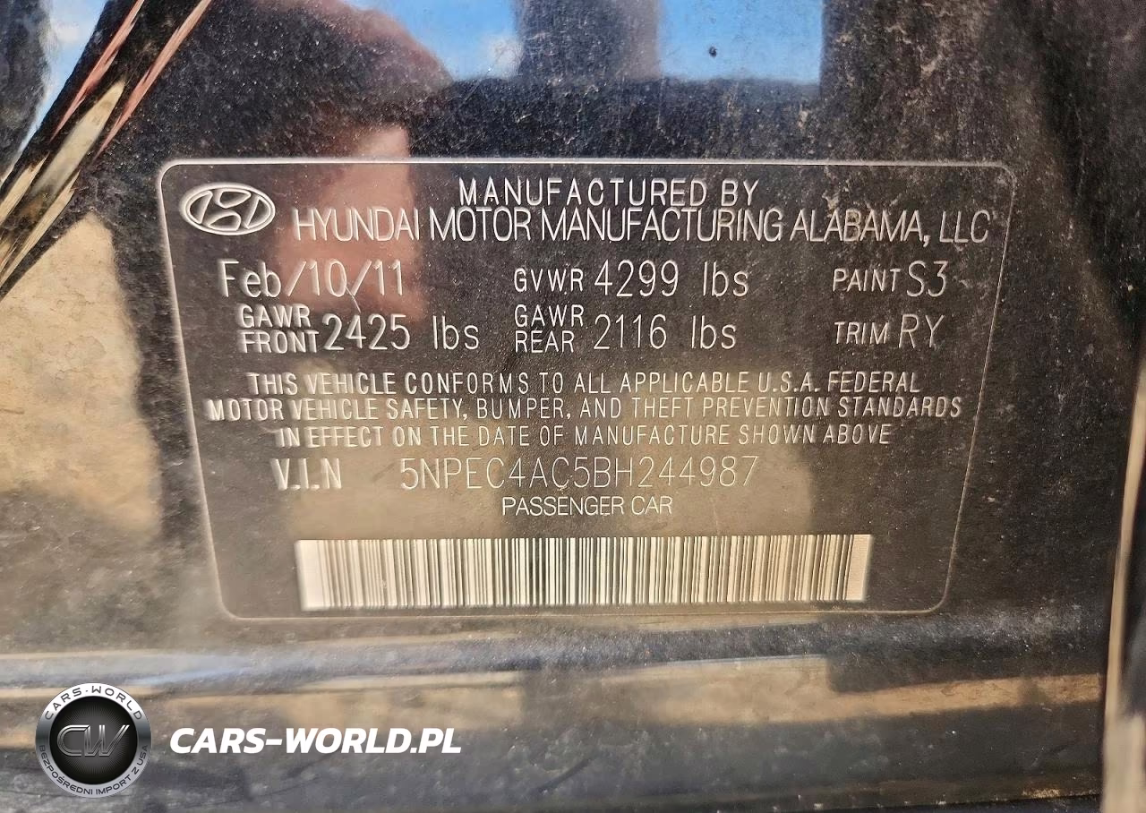 2011 Hyundai Sonata Limited VIN:5NPEC4AC5BH244987 - 12