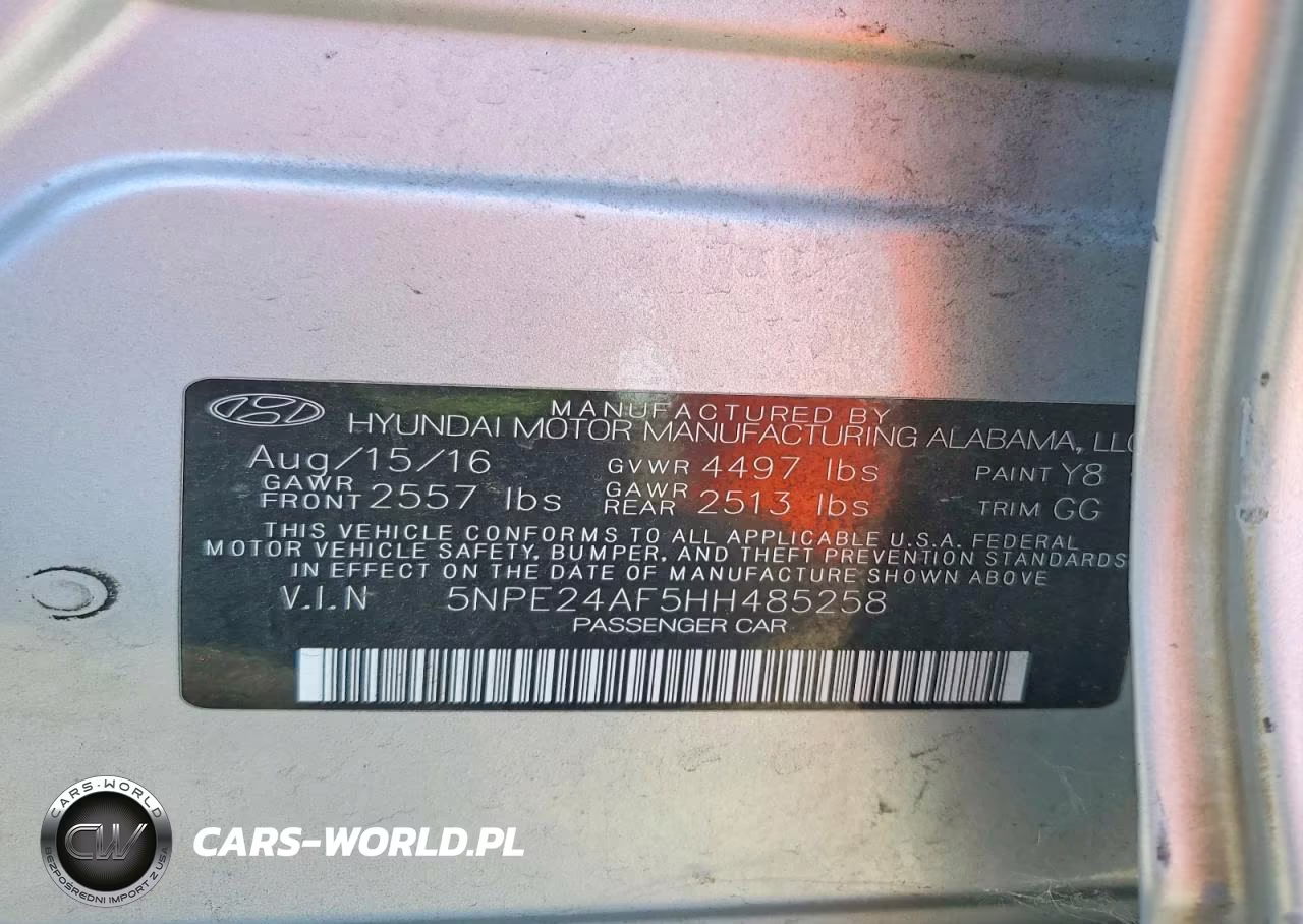 2017 Hyundai Sonata Se VIN:5NPE24AF5HH485258 - 13