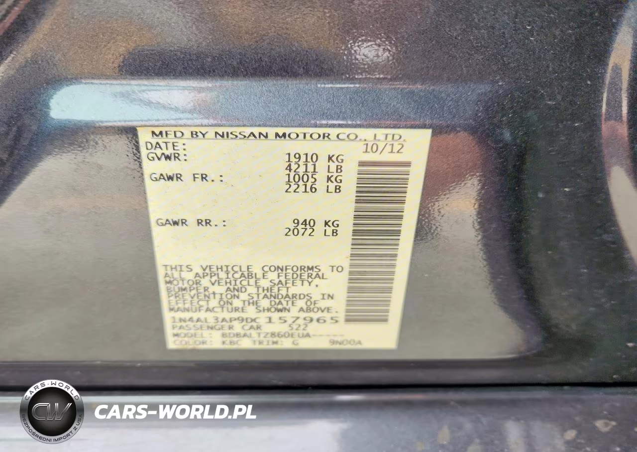 2013 Nissan Altima 2.5 VIN:1N4AL3AP9DC157965 - 12