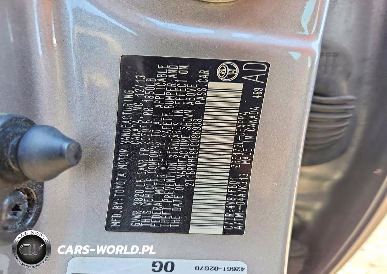 2014 Toyota Corolla Le Eco Plus VIN:2T1BPRHE8EC086938 - 12