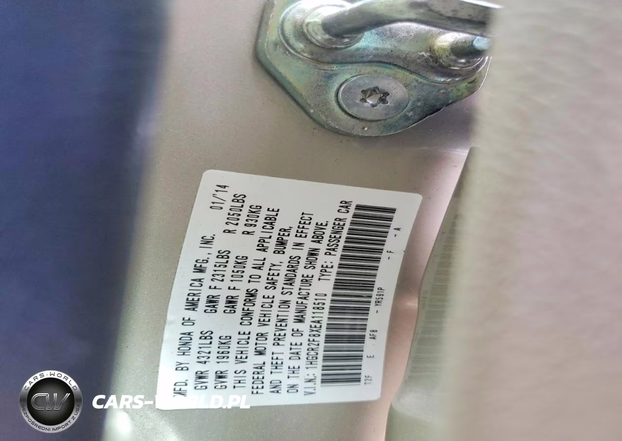 2014 Honda Accord Exl VIN:1HGCR2F8XEA118510 - 12