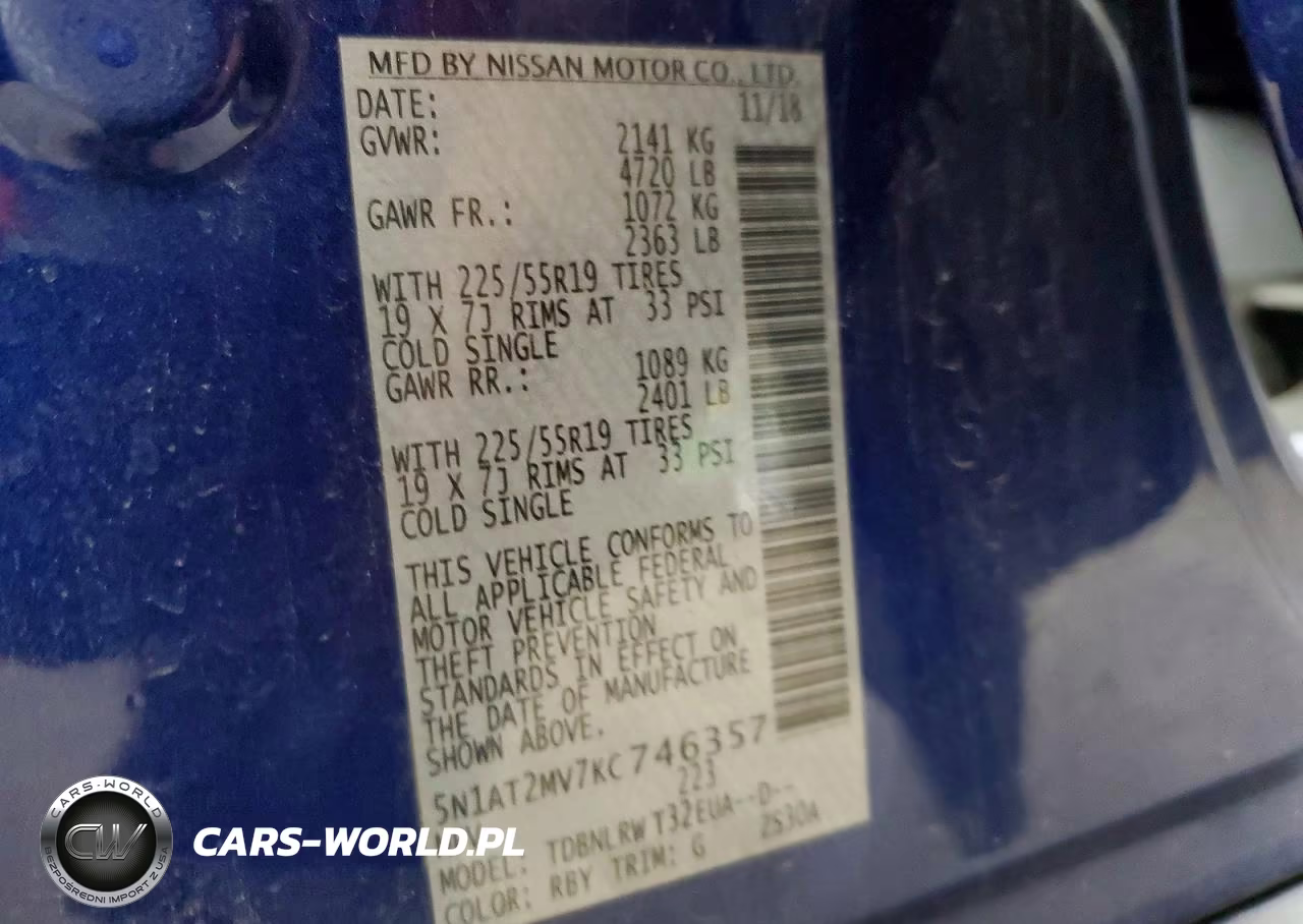 2019 Nissan Rogue Sl VIN:5N1AT2MV7KC746357 - 14