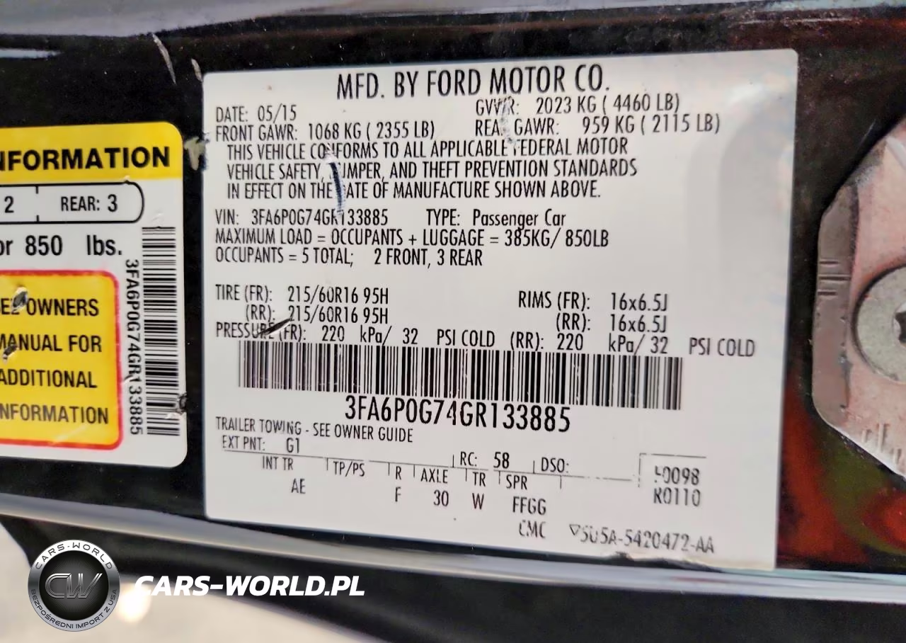 2016 Ford Fusion S VIN:3FA6P0G74GR133885 - 12