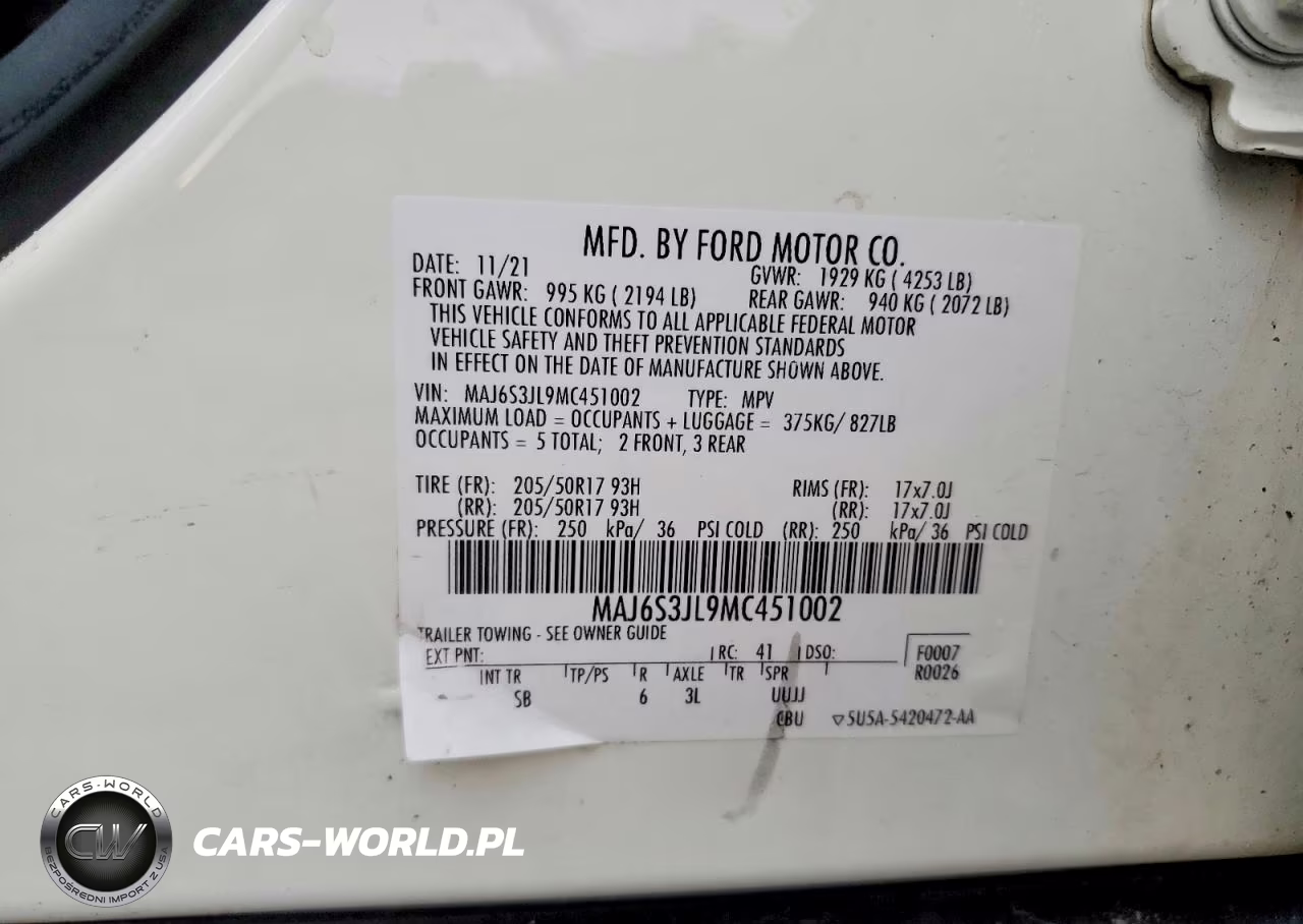 2021 Ford Ecosport Ses VIN:MAJ6S3JL9MC451002 - 13