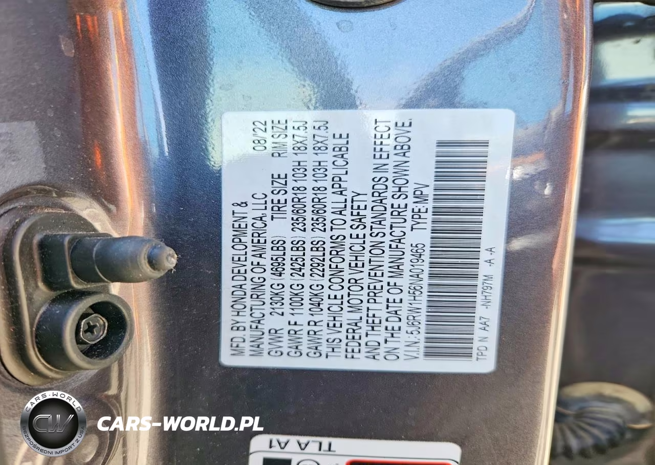 2022 Honda Cr-V Ex VIN:5J6RW1H56NA019465 - 14