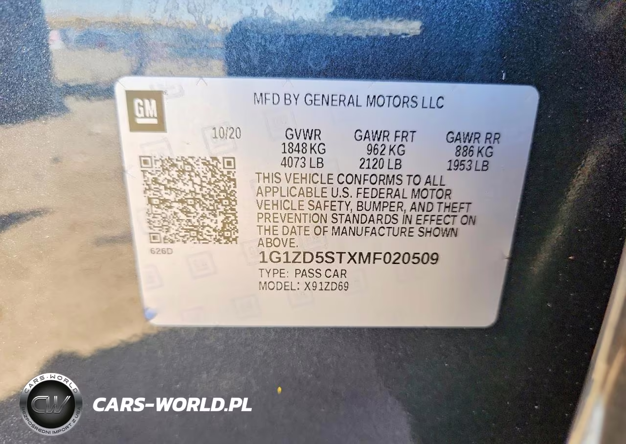 2021 Chevrolet Malibu Lt VIN:1G1ZD5STXMF020509 - 12