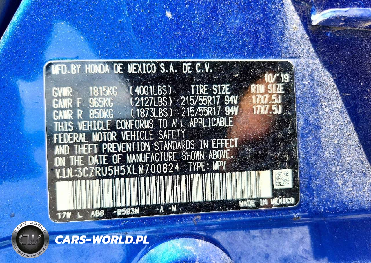 2020 Honda Hr-V Ex VIN:3CZRU5H5XLM700824 - 13