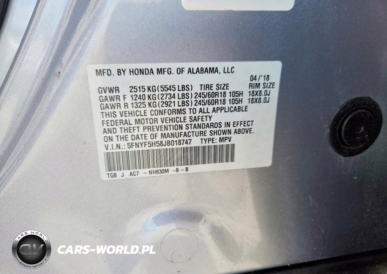 2018 Honda Pilot Exl VIN:5FNYF5H58JB018747 - 14