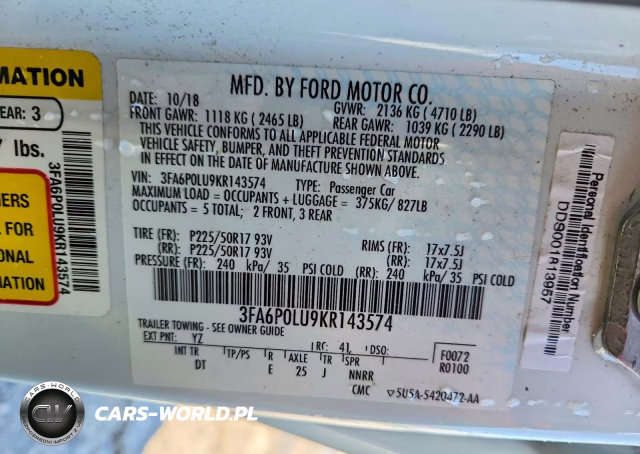 2019 Ford Fusion Se VIN:3FA6P0LU9KR143574 - 12