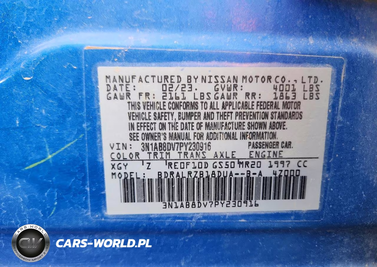 2023 Nissan Sentra Sr VIN:3N1AB8DV7PY230916 - 12