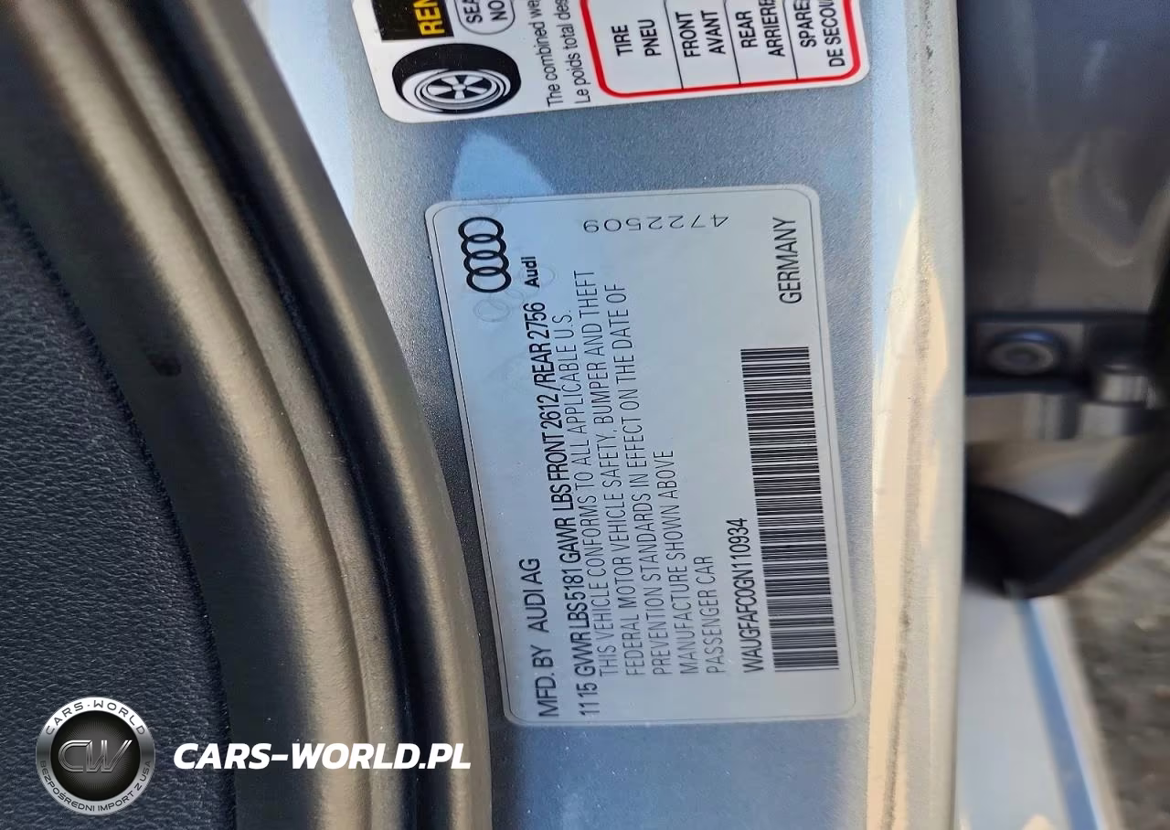2016 Audi A6 Premium Plus VIN:WAUGFAFC0GN110934 - 12