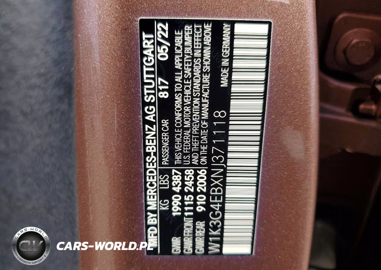 2022 Mercedes-Benz A 220 VIN:W1K3G4EBXNJ371118 - 12